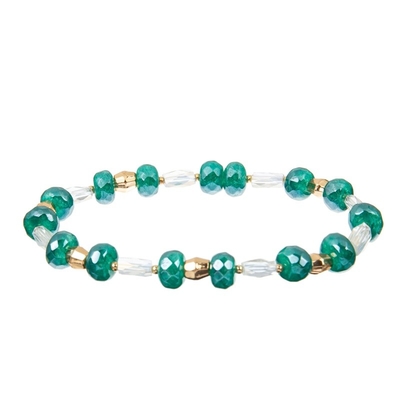 De Groene Kleur van Crystal Bracelets ab Shinny van de onregelmatigheidssteen Elastische