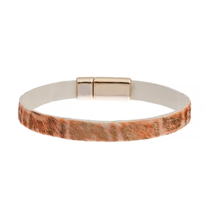 Het Leerarmband van het paardhaar met Magnetische Sluitings Dierlijke druk