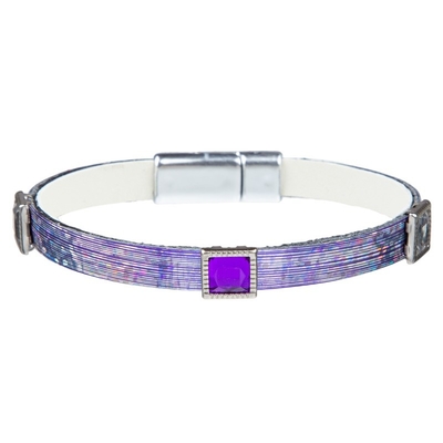 De purpere Met de hand gemaakte de Armbandoem van het Dubbele platte knoopleer ODM Dienst