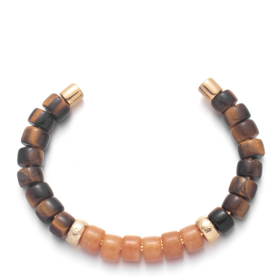 18.5cm Met de hand gemaakte Geparelde Armbanden, 30g bruin Tiger Eye Bangle