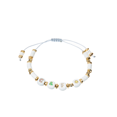Polymeer Clay Beaded Letter Bracelet, 7.4*8mm de Armbanden van de Alfabetparel