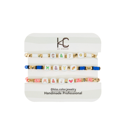 Polymeer Clay Beaded Letter Bracelet, 7.4*8mm de Armbanden van de Alfabetparel
