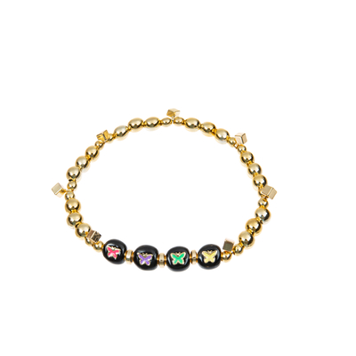 Van het het Hematietalfabet van kc het Gouden van de de Brievenarmband Materiaal van de de Regenbooglegering Zwarte