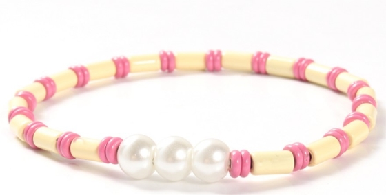 6mm Shell Pearl And Bead Bracelet Boheemse Stijl 18.5cm strechy van regelbare grootte