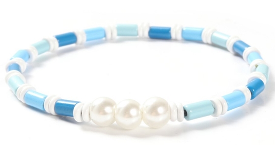 6mm Shell Pearl And Bead Bracelet Boheemse Stijl 18.5cm strechy van regelbare grootte