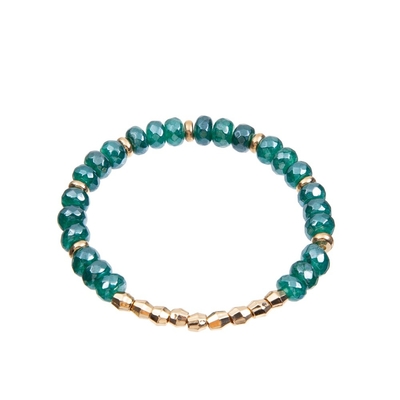 Geverfte Shinny Groen Jasper Beaded Bracelet 5*8mm het Elastische Materiaal van het kabelkoord
