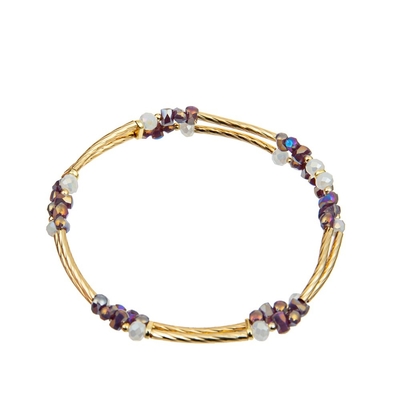 4mm Crystal Bead Stretch Bracelets OEM ODM met Gouden Messingsbuis