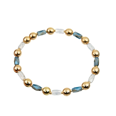 18.5cm Met de hand gemaakte Parelsarmbanden, Hematiet 6mm Gouden Parelarmband