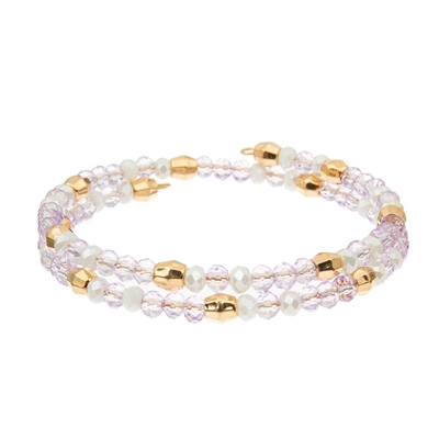 3 het Messings Roze Purpere Sinaasappel van Crystal Wrap Bracelets With Gold van de laagdraad