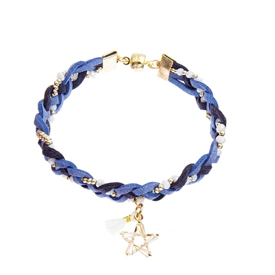 Van de de Parelsarmband van de suèdevlecht de Magnetische Marineblauwe 7,25 Duim voor Volwassene