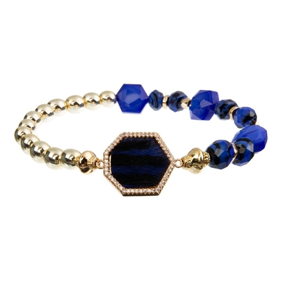 ODM 15g niet verontreinigde de Armband marineblauwe luipaard van de Leerparel