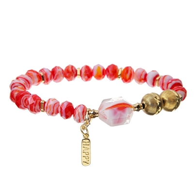 Verglaasde de parel Turkooise Pastelkleur Elastisch Crystal Bracelets met Glas Parelskoord