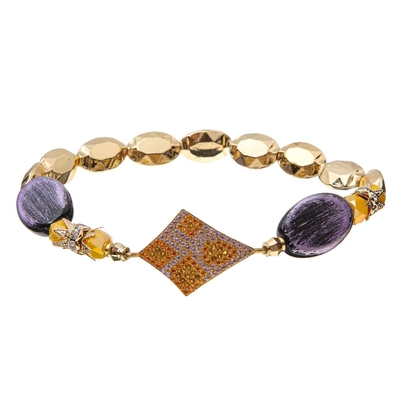 Het de Schakelaarfort van luipaardzircon parelt Aangepaste Armbandkerstmis