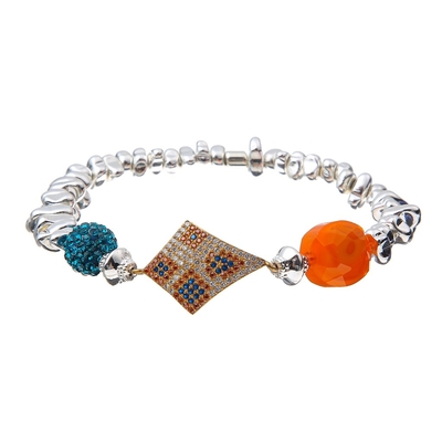 Het de Schakelaarfort van luipaardzircon parelt Aangepaste Armbandkerstmis