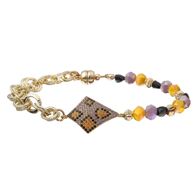 Het de Schakelaarfort van luipaardzircon parelt Aangepaste Armbandkerstmis