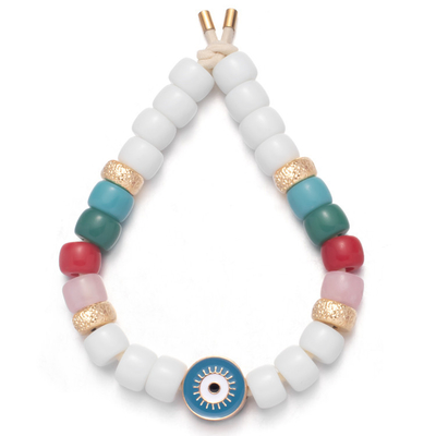 Eve Eyes Enamel Forte Beads-het Armbandelastiek Regelbaar met 2.0mm vergroot Gat