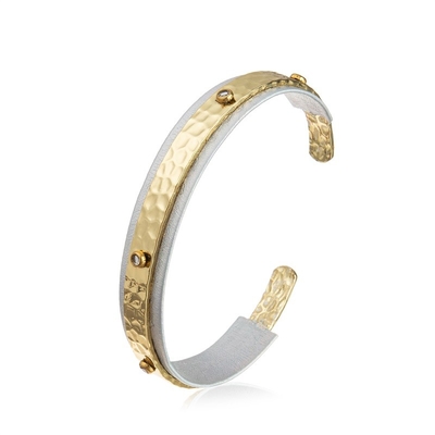 De Armband Open Inspirational Juwelen van vrouwengrey leather bracelet hammer metal