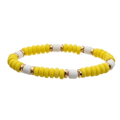 De geometrische Gouden de Handambacht van de Metaalbuis parelt Armband Geel Crystal Set