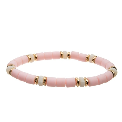 Parelde de Multi de Stapel Roze Kleur van Bohemen Elastische Armband voor de Zomermanier