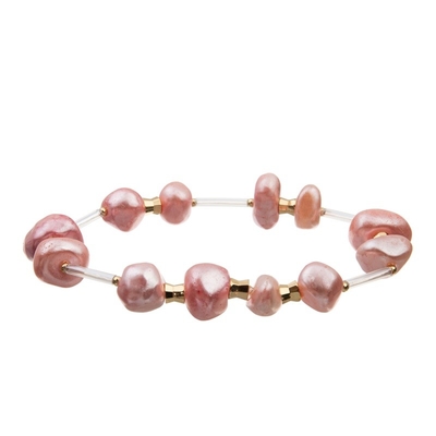 Parelde de Multi de Stapel Roze Kleur van Bohemen Elastische Armband voor de Zomermanier