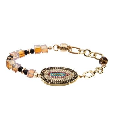 Multi de Vakantie Elastische die Armband van Laaghalloween met Spin en Zircon-Charme wordt geplaatst