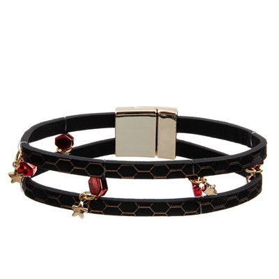 De echte van de de Ambacht Multilayer Armband van de Leerhand Klantgerichte Zwarte Kleur
