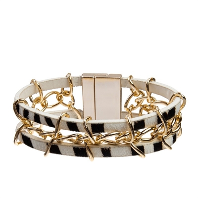 De koele Punkarmband van het Stijl Met de hand gemaakte Leer met Gouden het Patroonbal van het Kettingsschaakbord