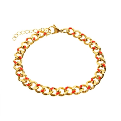 Het punk van het de Kleurenroestvrije staal van het Stijlemail Goud van de Charmearmbanden 18K plateerde Aangepast