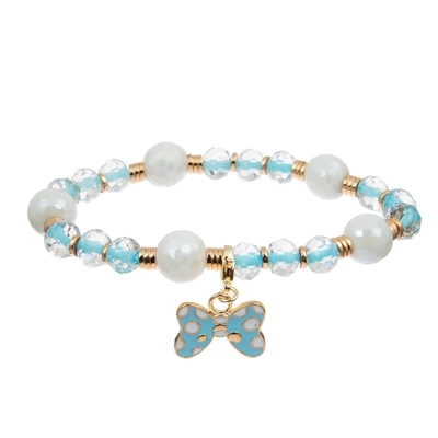 De Charme Met de hand gemaakte Armband van Bowknot van de email Multikleur met Facted Crystal Beads