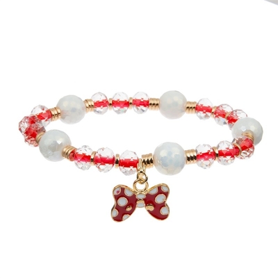 De Charme Met de hand gemaakte Armband van Bowknot van de email Multikleur met Facted Crystal Beads
