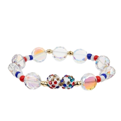 De Vakantie van de onafhankelijkheidsdag parelt Armband Vastgestelde Witte Rode Blauwe Kleur voor Meisje