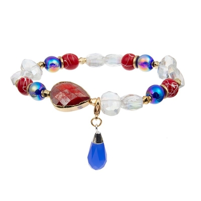 De Vakantie van de onafhankelijkheidsdag parelt Armband Vastgestelde Witte Rode Blauwe Kleur voor Meisje