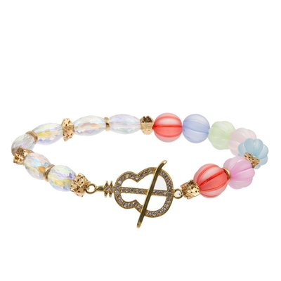 Armband van Handcraft van suikergoedparels glanst de Elastische Stapelbare die wordt geplaatst met Zircon-Charme