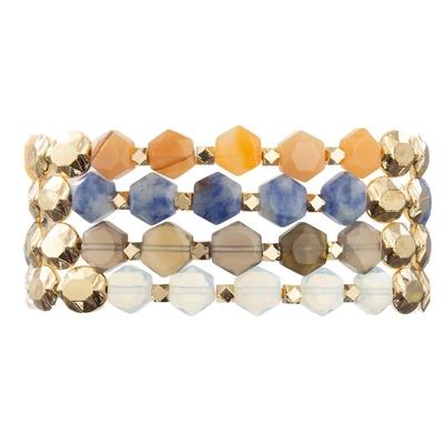 Opal Natural Beads Hexagon Stone-het Helen Machtsarmband Mala For Thanks Giving Gift