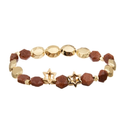 De elastische Armband van de het Bladcharme van Zircon van Malachietparels met Gouden Ketting