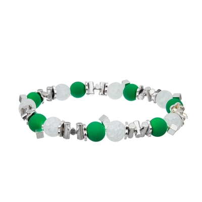 Met de hand gemaakte die Armband van het partij de Groene Leer met Minimalistische Zircon-Rotsbal wordt geplaatst