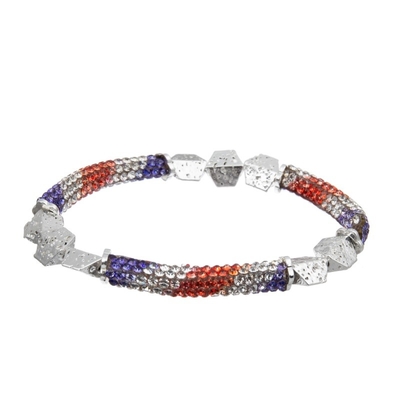 Zilveren Metaallava zircon bar bracelet multi-Kleur voor Brithday-Gift