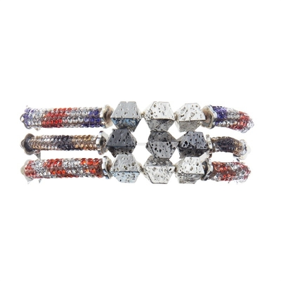 Zilveren Metaallava zircon bar bracelet multi-Kleur voor Brithday-Gift