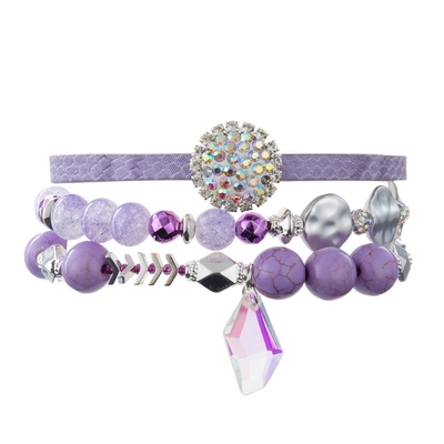 Van de het Leerarmband van vrouwen de Met de hand gemaakte Multilayer Purpere kleur met Magneetgreep