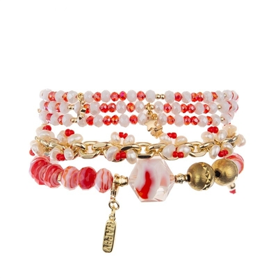 Imitatie de Kettingsweefsel Rood Crystal Beads Bracelets Boho Style van Steenparels