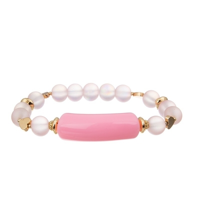 Het de Daggoud van roze Valentine bedekt Bararmband aanpast Naam voor Meisje