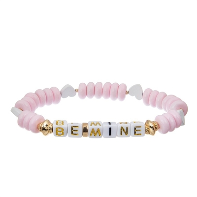 Het de Daggoud van roze Valentine bedekt Bararmband aanpast Naam voor Meisje