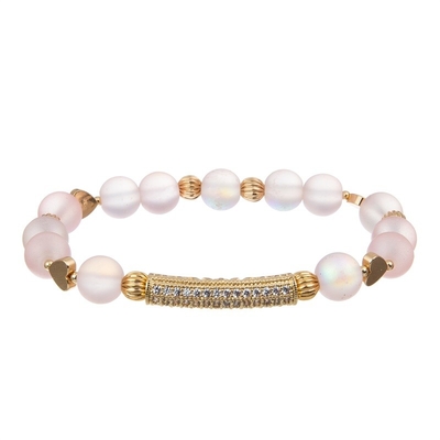 Het de Daggoud van roze Valentine bedekt Bararmband aanpast Naam voor Meisje