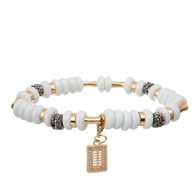 Van het Leerzircon van de Sexangle Gestreepte die Druk de Charmearmband met Speciale Telraamtegenhanger wordt geplaatst