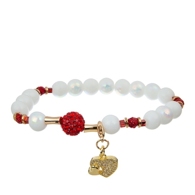 De gouden Hartcharme XOXO past Armbanden van Naam de Met de hand gemaakte Parels voor Meisjegift aan
