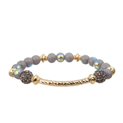 De metaal Zilveren Ronde Armbanden van Vorm Met de hand gemaakte Parels met het Harttegenhanger van de Liefdebrief