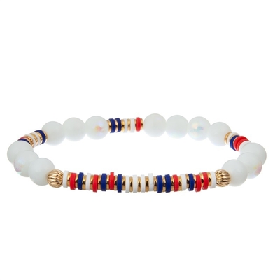 Van het Zaadparels van de onafhankelijkheidsdag Met de hand gemaakte de Armband Vastgestelde Elastische Kleurrijk