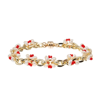 Imitatie de Kettingsweefsel Rood Crystal Beads Bracelets Boho Style van Steenparels
