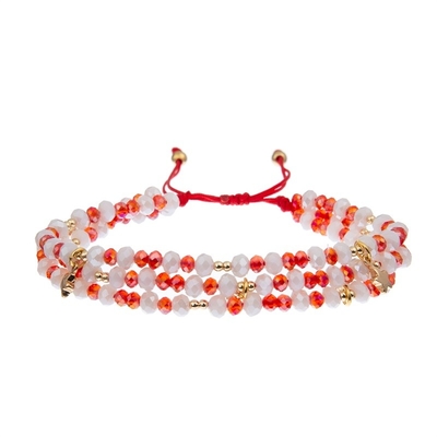 Imitatie de Kettingsweefsel Rood Crystal Beads Bracelets Boho Style van Steenparels