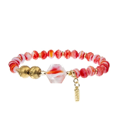 Imitatie de Kettingsweefsel Rood Crystal Beads Bracelets Boho Style van Steenparels